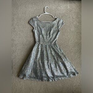 Silver Sequin Party Dress